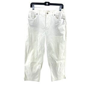 Talbots Women's White Stretch Crop Chino Pants Jeans Summer Size 6